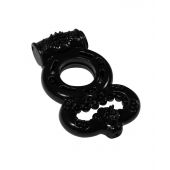 Чёрное эрекционное кольцо Rings Treadle с подхватом - Lola Games - в Самаре купить с доставкой