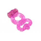 Розовое эрекционное кольцо Rings Treadle с подхватом - Lola Games - в Самаре купить с доставкой