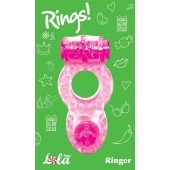 Розовое эрекционное кольцо с вибрацией Rings Ringer - Lola Games - в Самаре купить с доставкой