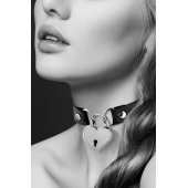 Черный чокер с замком в форме сердца - Bijoux Pour Toi - купить с доставкой в Самаре