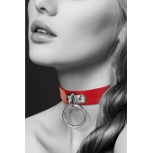 Красный узенький чокер с кольцом - Bijoux Pour Toi - купить с доставкой в Самаре