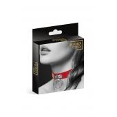 Красный узенький чокер с кольцом - Bijoux Pour Toi - купить с доставкой в Самаре