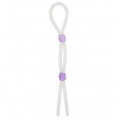 Прозрачное эрекционное кольцо-лассо SILICONE LASSO COCK RING DUAL BEADS - NMC - в Самаре купить с доставкой