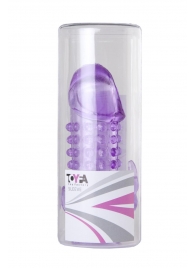 Закрытая фиолетовая насадка с 2 отростками - 13 см. - Toyfa Basic - в Самаре купить с доставкой