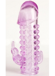 Закрытая фиолетовая насадка с 2 отростками - 13 см. - Toyfa Basic - в Самаре купить с доставкой