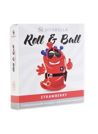 Стимулирующий презерватив-насадка Roll   Ball Strawberry - Sitabella - купить с доставкой в Самаре