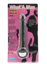 Чёрная насадка на пенис для анальной стимуляции WHATA MAN - 16 см. - Seven Creations - в Самаре купить с доставкой