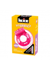 Розовое эрекционное виброкольцо Luxe VIBRO  Ужас Альпиниста  + презерватив - Luxe - в Самаре купить с доставкой