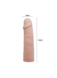 Закрытая телесная насадка-фаллос - 17 см. - Sex Expert - в Самаре купить с доставкой