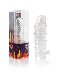 Закрытая прозрачная рельефная насадка Crystal sleeve - 13 см. - Erowoman-Eroman - в Самаре купить с доставкой