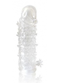 Закрытая прозрачная рельефная насадка Crystal sleeve - 13 см. - Erowoman-Eroman - в Самаре купить с доставкой