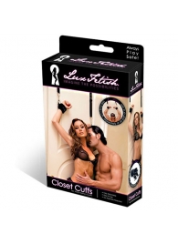 Черные фиксаторы с креплением к двери - Lux Fetish - купить с доставкой в Самаре