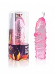 Закрытая рельефная насадка Crystal sleeve snakes в виде змеи с усиками - 14 см. - Erowoman-Eroman - в Самаре купить с доставкой