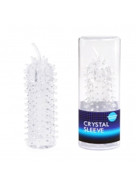 Закрытая рельефная насадка Crystal sleeve с усиками - 12 см. - Erowoman-Eroman - в Самаре купить с доставкой