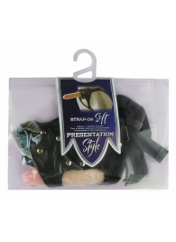 Черный пояс-трусики с двумя насадками Soft-Dolli - 16,5 и 10,5 см. - LOVETOY (А-Полимер) - купить с доставкой в Самаре