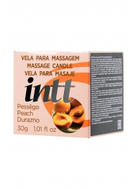 Массажная свеча для поцелуев Peach с ароматом персика - 30 гр. - INTT - купить с доставкой в Самаре