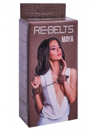 Коричневые кожаные наручники Maya - Rebelts - купить с доставкой в Самаре