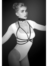 Черная упряжь на грудь Julia - Bijoux Pour Toi - купить с доставкой в Самаре