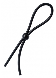 Черное лассо на пенис с одной бусиной - A-toys - в Самаре купить с доставкой