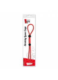 Красное лассо на пенис с двумя бусинами STRETCHY LASSO CAGE - Dream Toys - в Самаре купить с доставкой