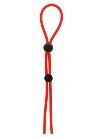 Красное лассо на пенис с двумя бусинами STRETCHY LASSO CAGE - Dream Toys - в Самаре купить с доставкой