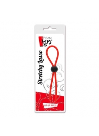 Красное эрекционное лассо с одной бусиной-утяжкой STRETCHY THIN LASSO - Dream Toys - в Самаре купить с доставкой
