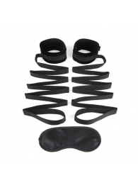 Чёрные манжеты для фиксации на кровати Bondage Bed Strap - Lux Fetish - купить с доставкой в Самаре