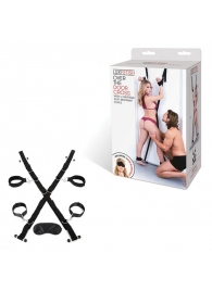 Чёрный набор для фиксации у двери - Lux Fetish - купить с доставкой в Самаре