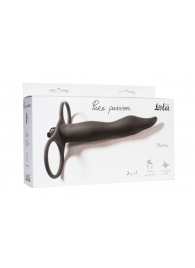 Черная вибронасадка для двойного проникновения Flirtini - 15,9 см. - Lola Games - купить с доставкой в Самаре