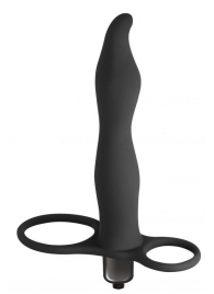 Черная вибронасадка для двойного проникновения Flirtini - 15,9 см. - Lola Games - купить с доставкой в Самаре