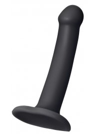 Черный фаллос на присоске Silicone Bendable Dildo S - 17 см. - Strap-on-me - купить с доставкой в Самаре