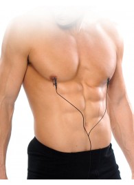 Черные электрические зажимы для сосков Shock Therapy Nipple Clamps - Pipedream - купить с доставкой в Самаре