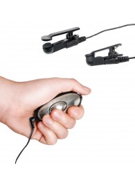 Черные электрические зажимы для сосков Shock Therapy Nipple Clamps - Pipedream - купить с доставкой в Самаре