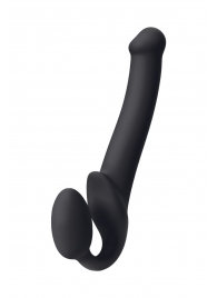 Черный безремневой страпон Silicone Bendable Strap-On M - Strap-on-me - купить с доставкой в Самаре