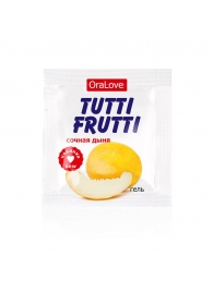 Пробник гель-смазки Tutti-frutti со вкусом сочной дыни - 4 гр. - Биоритм - купить с доставкой в Самаре