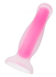 Розовая, светящаяся в темноте анальная втулка John Glow - 12,5 см. - ToyFa