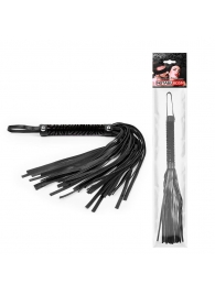 Черная гладкая плеть-флоггер с ручкой - 40 см. - Notabu - купить с доставкой в Самаре