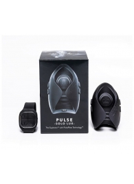 Темно-серый инновационный мужской осциллятор PULSE SOLO LUX с пультом ДУ - Hot Octopuss - в Самаре купить с доставкой