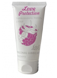 Лубрикант на водной основе с ароматом малины Love Protection Raspberry - 50 мл. - Lola Games - купить с доставкой в Самаре