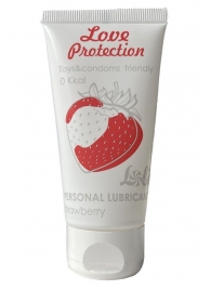 Лубрикант на водной основе с ароматом малины Love Protection Strawberry - 50 мл. - Lola Games - купить с доставкой в Самаре