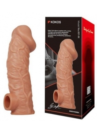 Телесная насадка на фаллос с фиксацией мошонки EXTREME SLEEVE - 15,6 см. - KOKOS - в Самаре купить с доставкой