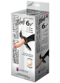 Пояс-трусики с насадкой Glamour - 17 см. - LOVETOY (А-Полимер) - купить с доставкой в Самаре