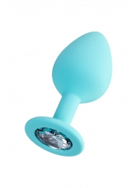 Мятная анальная втулка Brilliant с прозрачным кристаллом - 8 см. - ToyFa - купить с доставкой в Самаре