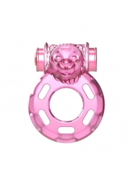 Розовое эрекционное кольцо с вибрацией Pink Bear - Baile - в Самаре купить с доставкой