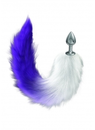 Серебристая анальная пробка с фиолетовым хвостом Galaxy - Lola Games - купить с доставкой в Самаре