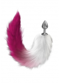 Серебристая анальная пробка с розовым хвостом Starlit - Lola Games - купить с доставкой в Самаре