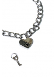 Серебристый ошейник Embrace с ключиком - Lola Games - купить с доставкой в Самаре