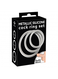 Набор из 3 эрекционных колец под металл Metallic Silicone Cock Ring Set - Orion - в Самаре купить с доставкой