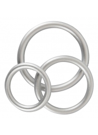 Набор из 3 эрекционных колец под металл Metallic Silicone Cock Ring Set - Orion - в Самаре купить с доставкой
