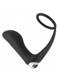 Черное эрекционное кольцо с анальной вибропробкой Vibrating Ring   Plug - Orion - в Самаре купить с доставкой